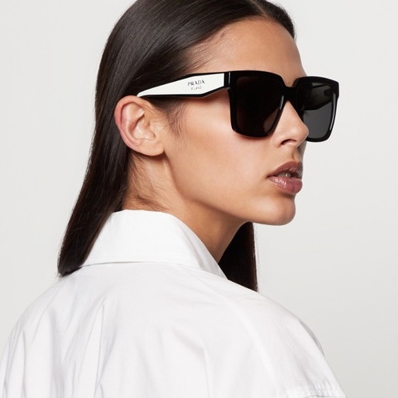 LNEW PRADA PR24ZS 1AB5S0 WOMEN’S SUNGLASSES PRADA PR 24ZS BLACK WHITE SPR 24Z - Picture 4 of 14